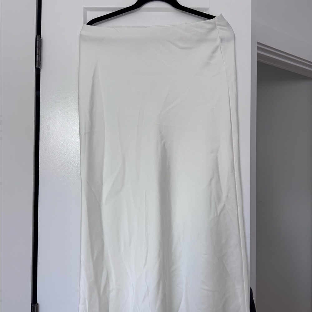 Satin White Women's Maxi Skirt